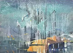 Peter Haworth, Sky to Sea, oil on wood board