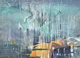 Peter Haworth, Sky to Sea, oil on wood board