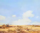 Hans Herold, Farm Near Kindersley, 1991, oil on canvas