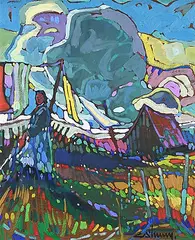 Christopher Allen Henry, Grandmothers, 1992, acrylic on wood board