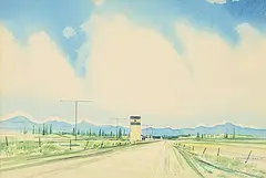 Robert Newton Hurley, Untitled - Open Range With Distant Peaks, watercolour on paper