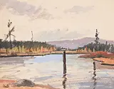 Illingworth Kerr, Untitled - Northern Alberta, 1973, oil on canvas board