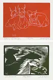 Illingworth Kerr, 'Young Antelope' and 'Untamed' Prints with Book, 1943, lino block on paper