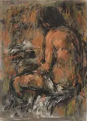 LeRoy Hackett Jensen, Untitled - Bare Profile, 1994, pastel on paper