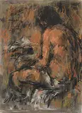 LeRoy Hackett Jensen, Untitled - Bare Profile, 1994, pastel on paper
