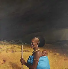 Tony Kew, Mother and Child, 1988, oil on canvas