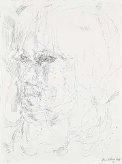 Barbara Ann Kipling, Untitled - Abstract Double Vision Portrait, 1964, ink on paper