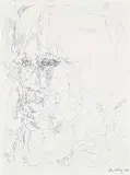 Barbara Ann Kipling, Untitled - Abstract Double Vision Portrait, 1964, ink on paper