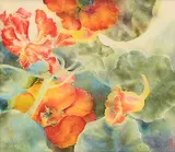 Yuriko Igarashi Kitamura, Nasturtiums, 1993, watercolour on paper