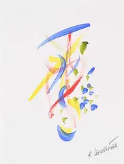 Roy Leadbeater, Untitled - Abstract Brushwork II, acrylic on paper