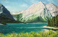 Moraine Lake by Minchang Li, acrylic on canvas, sold Dec 2025
