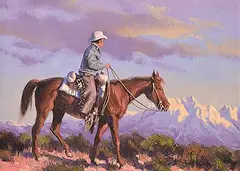 Harold Lloyd Lyon, Mountain Sunrise, oil on wood board
