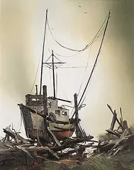 Harold Lloyd Lyon, Sun Fog, oil on wood board