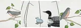 Yvonne Lavoie Martinez, 'Yvonne's Plumage' Bird Watercolours [Triptych], 1986, watercolour on paper
