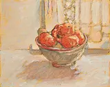 Robert F.M. McInnis, Tomatoes and Kiwis, 1989, oil on paper board