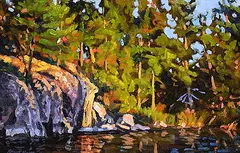 Bruce Miller, Untitled - Verdant Shore, acrylic on wood board