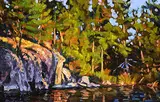 Bruce Miller, Untitled - Verdant Shore, acrylic on wood board