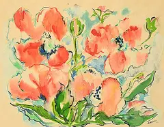 Janet Mitchell, Untitled - In Bloom, 1953, watercolour on paper
