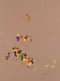 Janet Mitchell, Children, 1958, gouache on paper