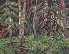 David John More, Forest Dance - Terratima September, 1996, oil on wood board