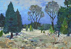 Ontario Landscape by Wynona Croft Mulcaster, acrylic on canvas, sold Dec 2025
