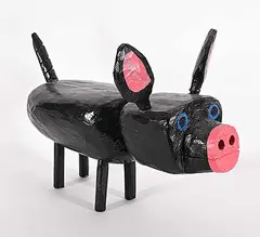 Craig Naugler, Untitled - Pig, wood sculpture
