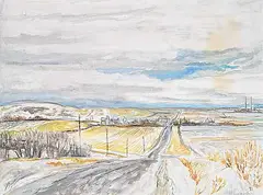 John Beatty Newman, Prairie Landscape, 1971, oil on wood board