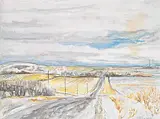 John Beatty Newman, Prairie Landscape, 1971, oil on wood board