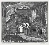 James McLaren Nicoll, Chinese Courtyard #1/65, 1979, etching on paper