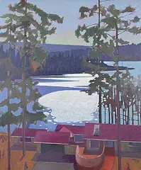 Long Harbour From the Painter's Scott Point Home by Dennis O'Connor, 1987, oil on canvas, sold Dec 2025