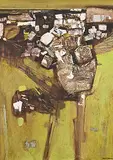Franklin Herbert Palmer, Untitled - Brown Intersects Green, oil on canvas