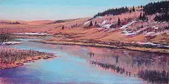 Stan Phelps, Spring Flooding at Big Hill, 2021, acrylic on canvas