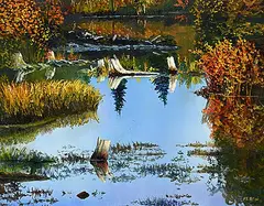 Murray Phillips, Untitled - Marshland Reflections, oil on canvas
