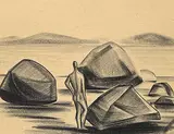 Clifford Foard Robinson, Untitled - Figure and Stones, graphite on paper