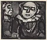 Georges Rouault, Dr. Paille et Prof. Poutre, 1938, wood block on paper