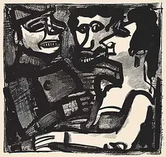 Georges Rouault, The Conversation, 1938, wood block on paper