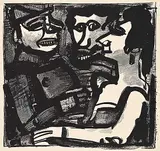 Georges Rouault, The Conversation, 1938, wood block on paper