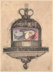 Noboru Sawai, Leda #Artist's Proof, colour etching and wood block on paper
