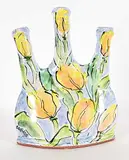 Carol and Richard Selfridge, Triple Stemmed Tulip Vase, 1994, painted ceramic vase