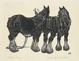 James Agrell Smith, Clyde Team, wood block on paper