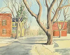 Mildred Valley Thornton, Untitled - Looking Down the Lane, watercolour on paper