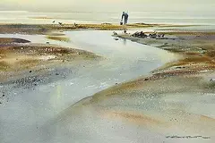 Brian Travers-Smith, Waiting Gulls, 1973, watercolour on paper