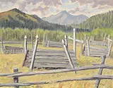 John Davenall Turner, Graveyard, West of Entrance Alta., oil on canvas board