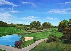 Willie Underhill, Canyon Meadows Golf and Country Club #18 - Par 5, 548 Yards, 1995, acrylic on wood board