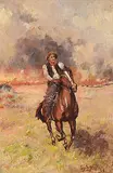 Sydney S. Vick, Untitled - Ride Through Trouble, oil on canvas
