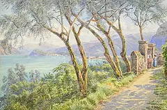 Charles Jones Way, Menaggio, watercolour on paper