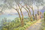 Charles Jones Way, Menaggio, watercolour on paper
