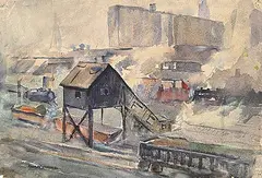 Gustav Oswald Weisman, Untitled - Mine Head, watercolour on paper