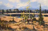 Karl E. Wood, September Days [Bar Cee Ranch, Cochrane], 1989, oil on wood board