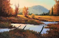 Robert Edward Wood, Untitled - Little Red River Valley, oil on canvas